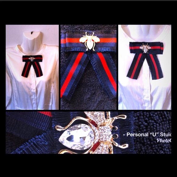 Beautiful accent bow tie brooch - Picture 1 of 5